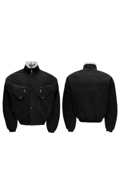 Vintage Washed Canvas Utility Jacket