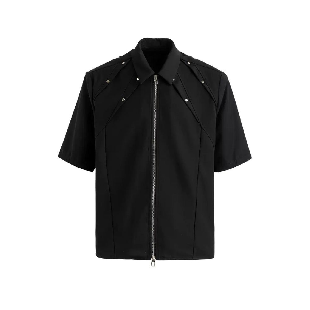 Handcrafted Rivet Pleated Shirt