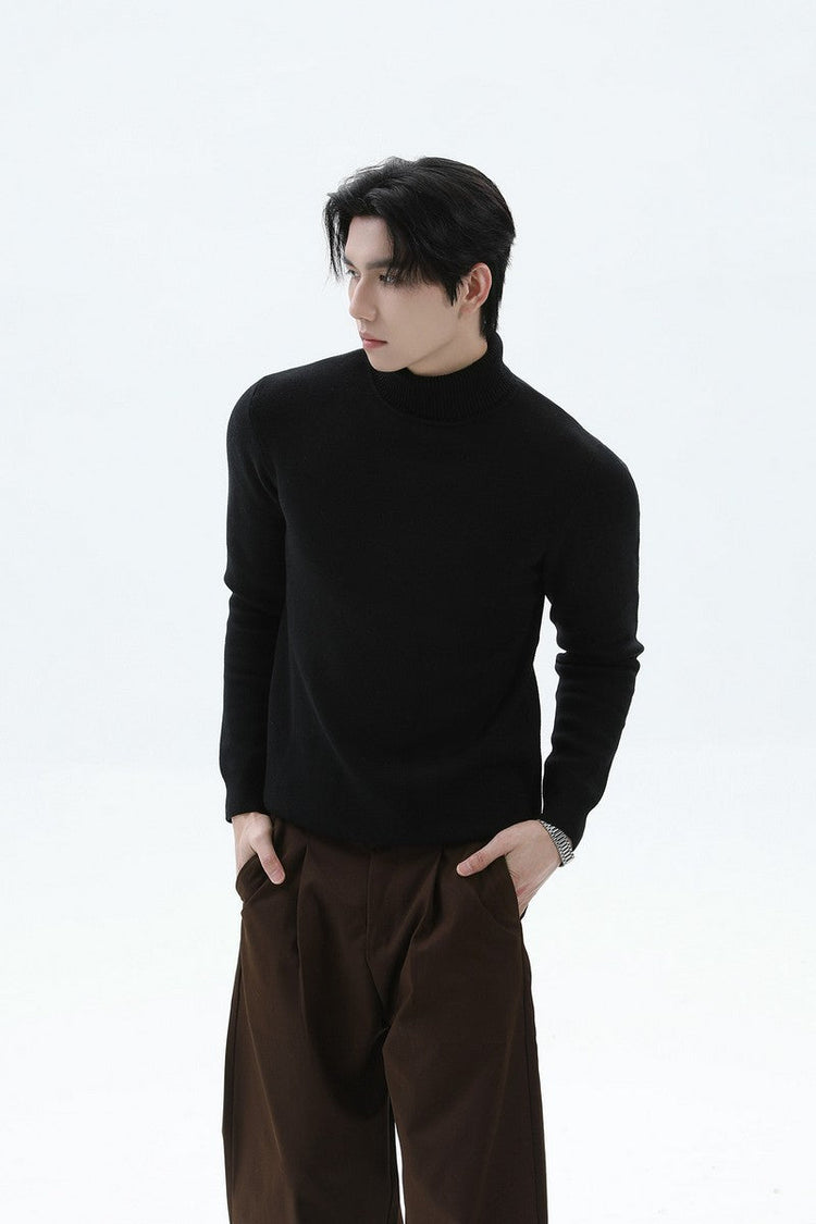 Tencel Cashmere Fitted Turtleneck Sweater — Turntide — view 2