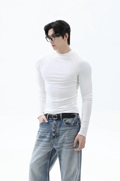 Tencel Fitted Raglan Long Sleeve Tee
