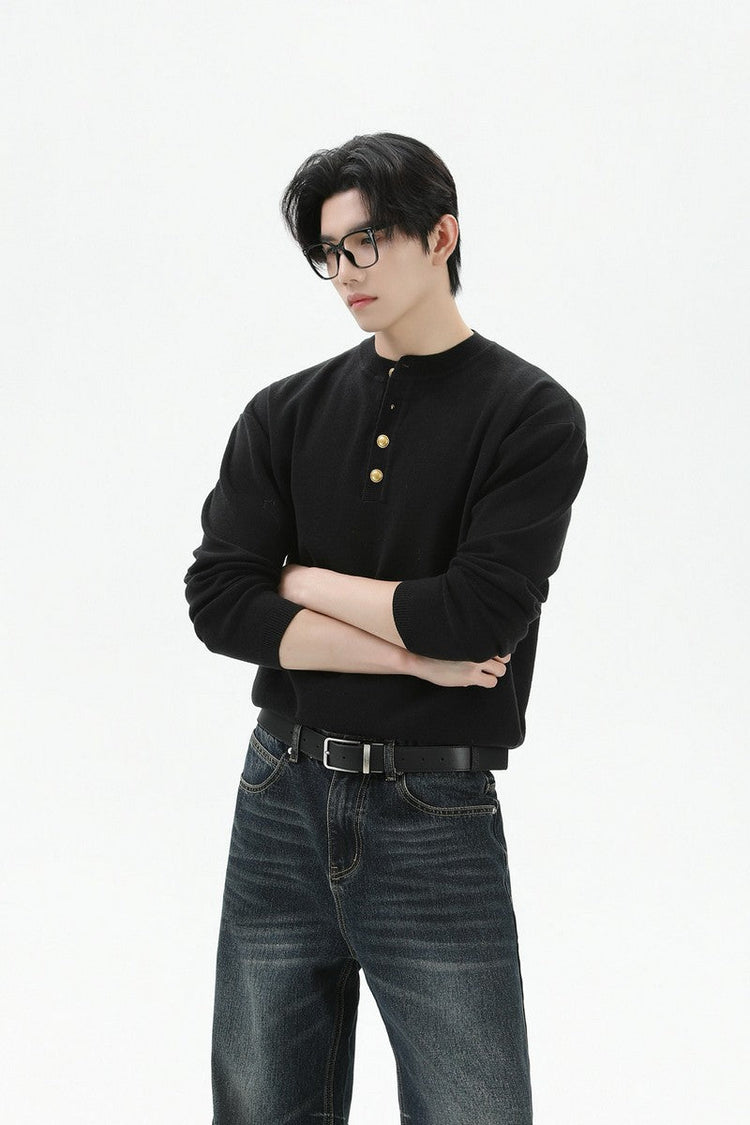 Henley Wool Knit Sweater — Turntide — view 4