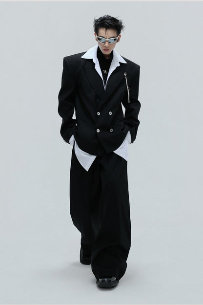 Striped Cinched Waist Trousers