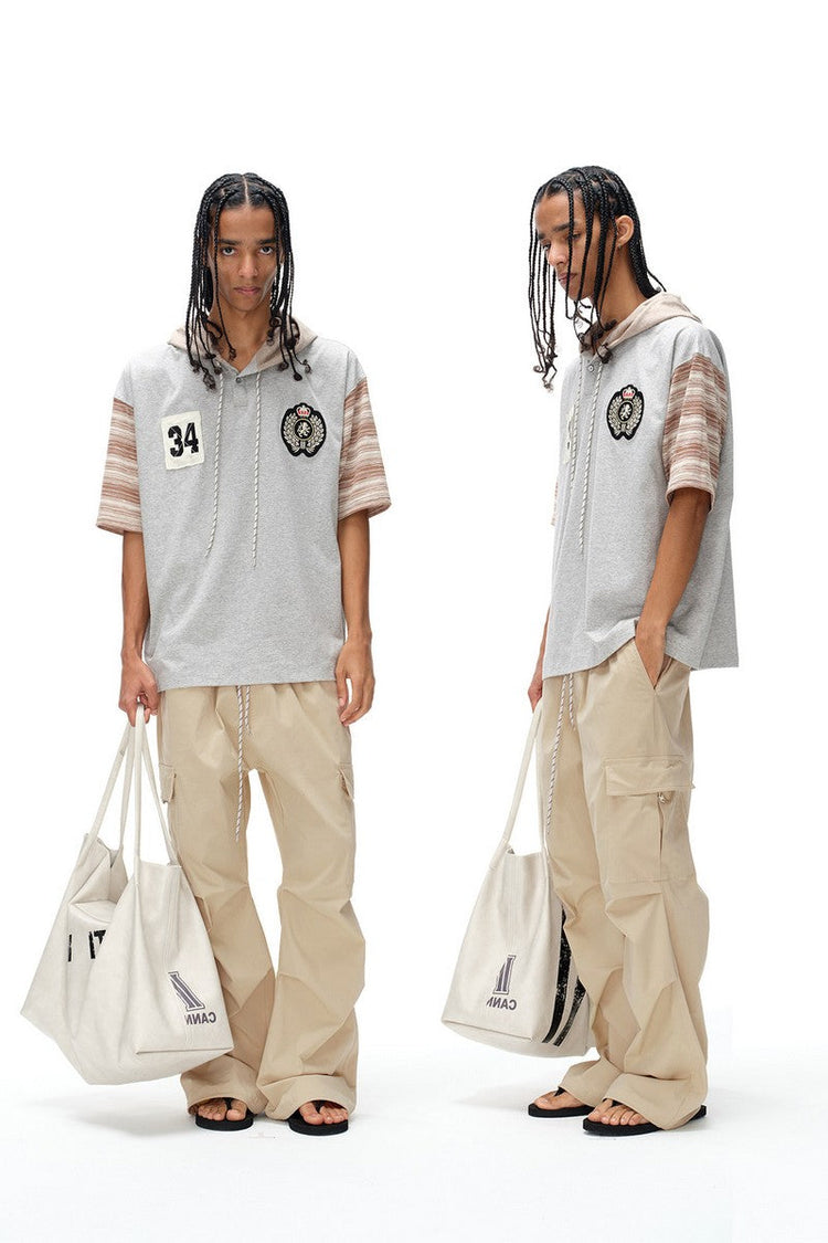 Hooded Striped Sports Tee — Blind/No Plan — view 2