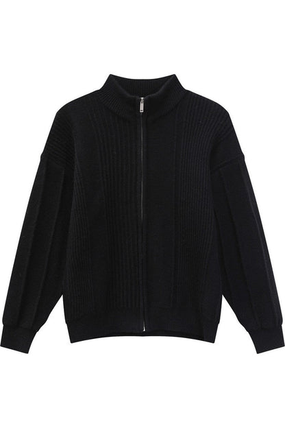 Heavyweight Ribbed Knit Cardigan