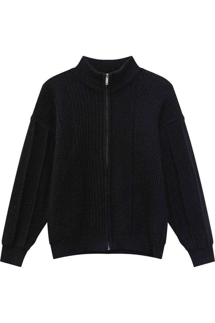 Heavyweight Ribbed Knit Cardigan — Turntide — view 5
