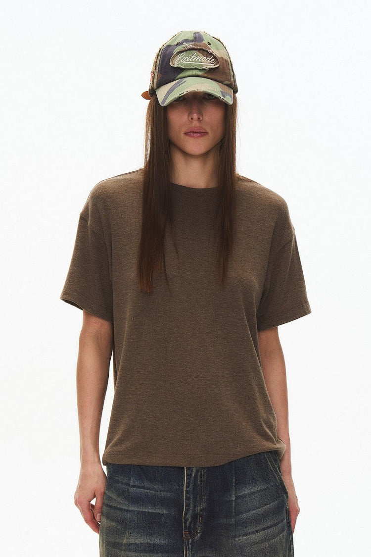 Dropped Shoulder Stretch Tee — Blind/No Plan