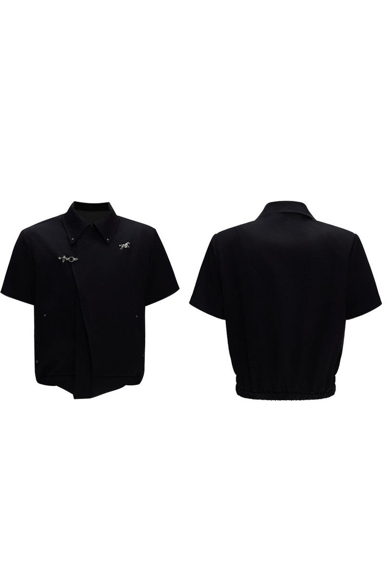 Asymmetric Cropped Short Sleeves Jacket — Argue Culture — view 7