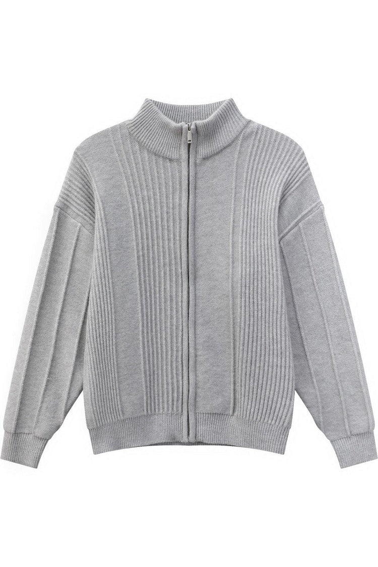 Heavyweight Ribbed Knit Cardigan — Turntide — view 7