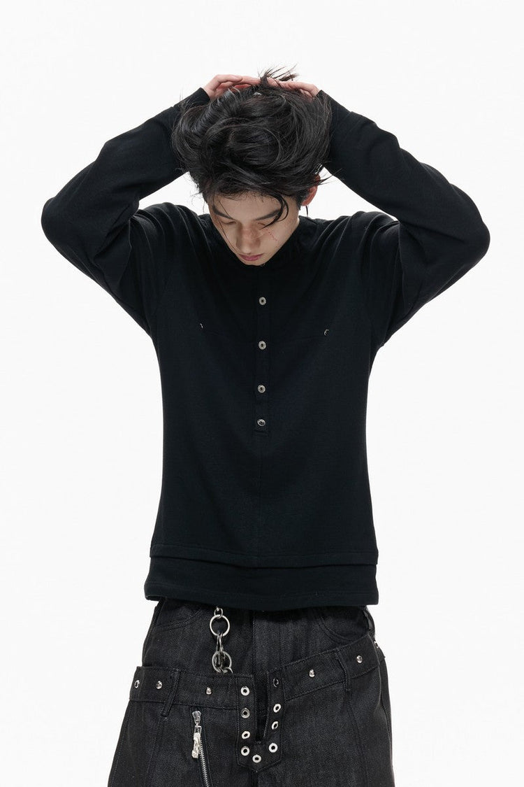 Layered Button Long Sleeve — Argue Culture — view 3