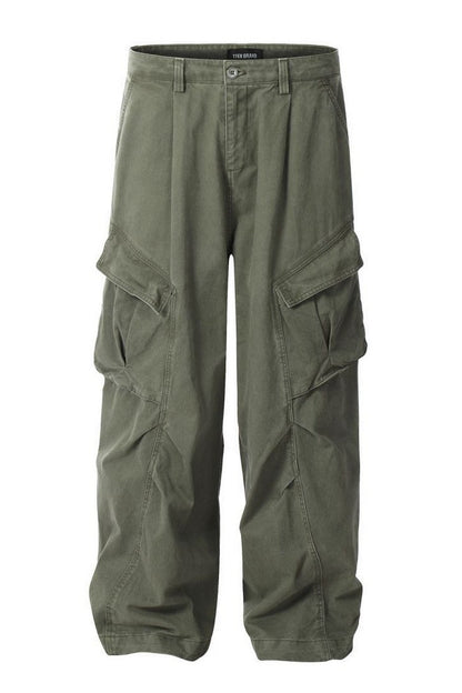 Multi Pocket Wide Cargo Pants