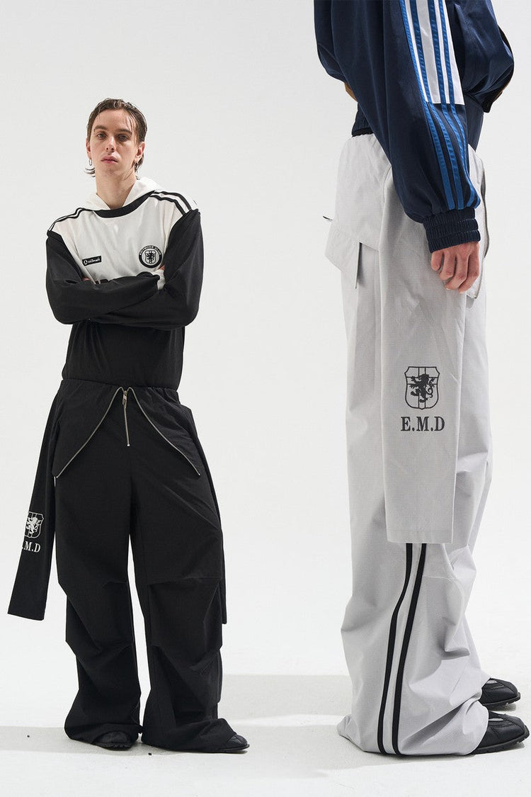 Pleated Utility Track Pants — Blind/No Plan — view 4