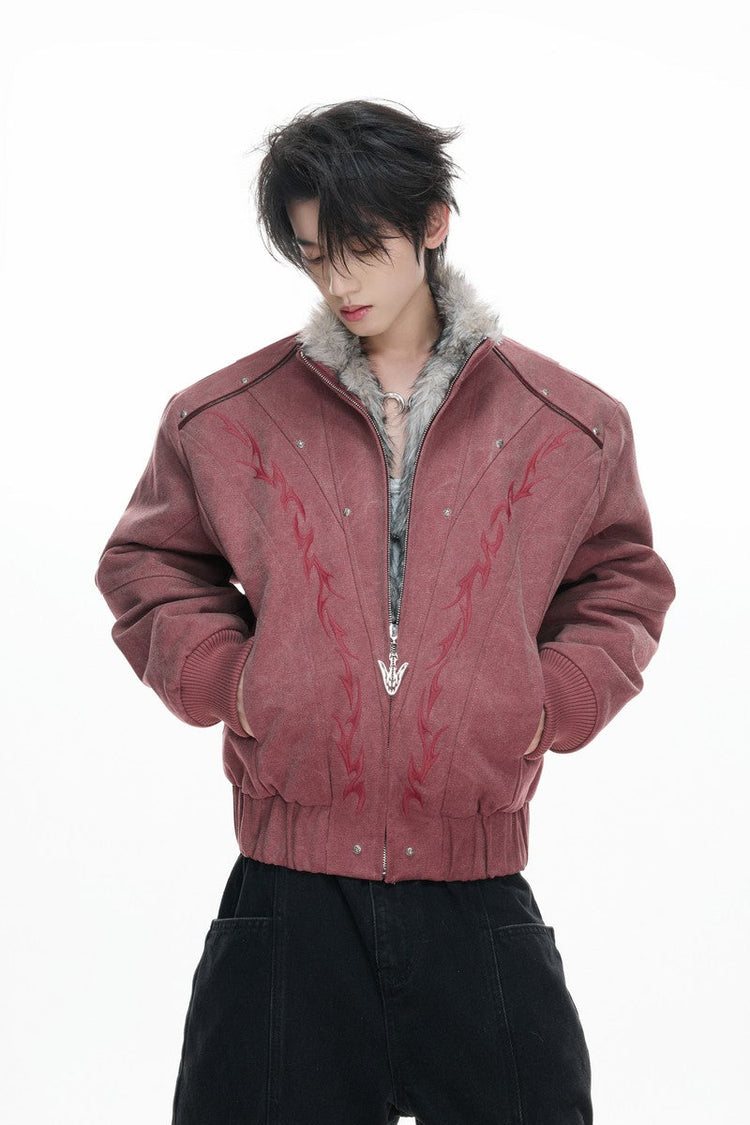 Washed Canvas Fleece Jacket