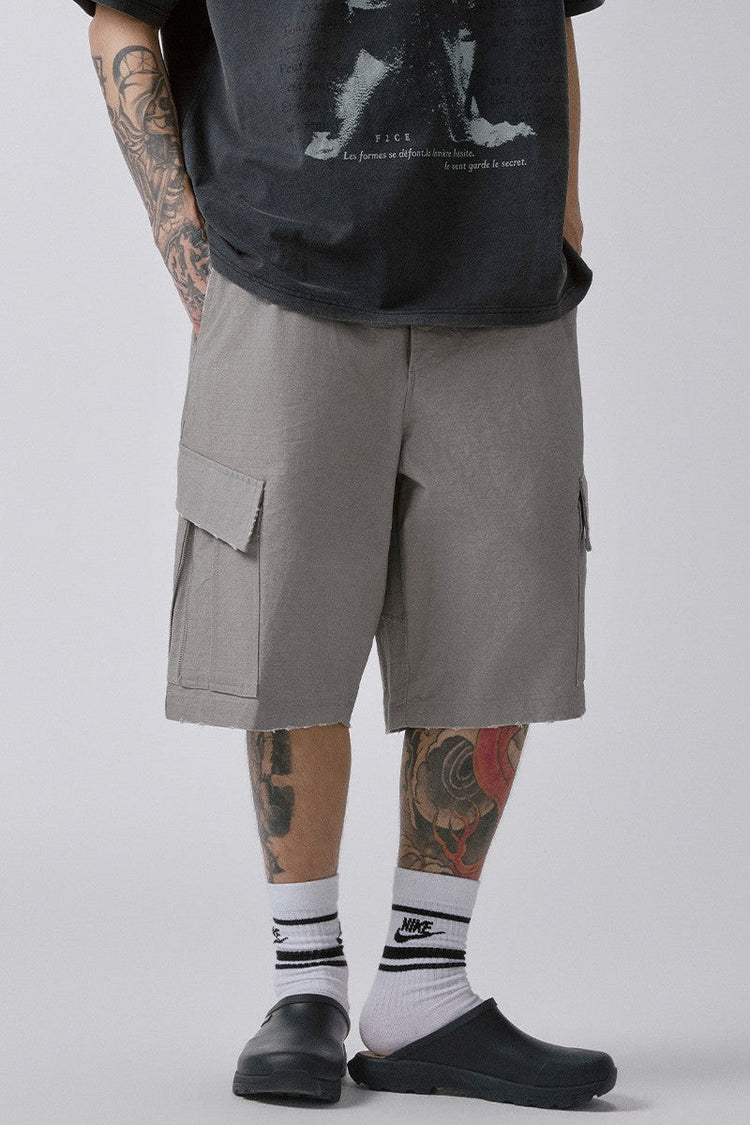Distressed Utility Cargo Shorts — F2CE