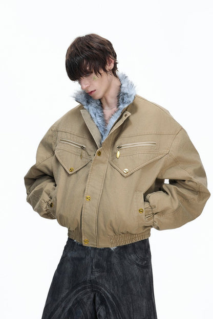 Vintage Washed Canvas Utility Jacket