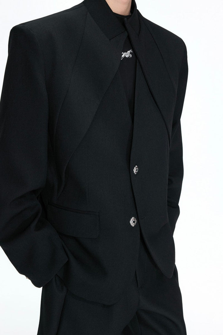 Layered V-Neck Blazer — Argue Culture — view 3