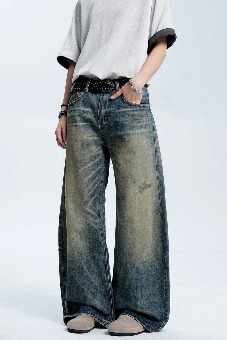 Ripped Washed Vintage Jeans — Trenqor Basics — view 4