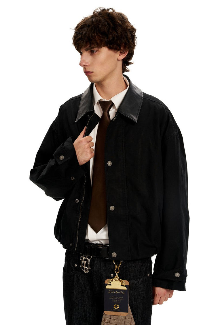 Black Minimalist Casual Jacket — Trenqor Basics — view 3