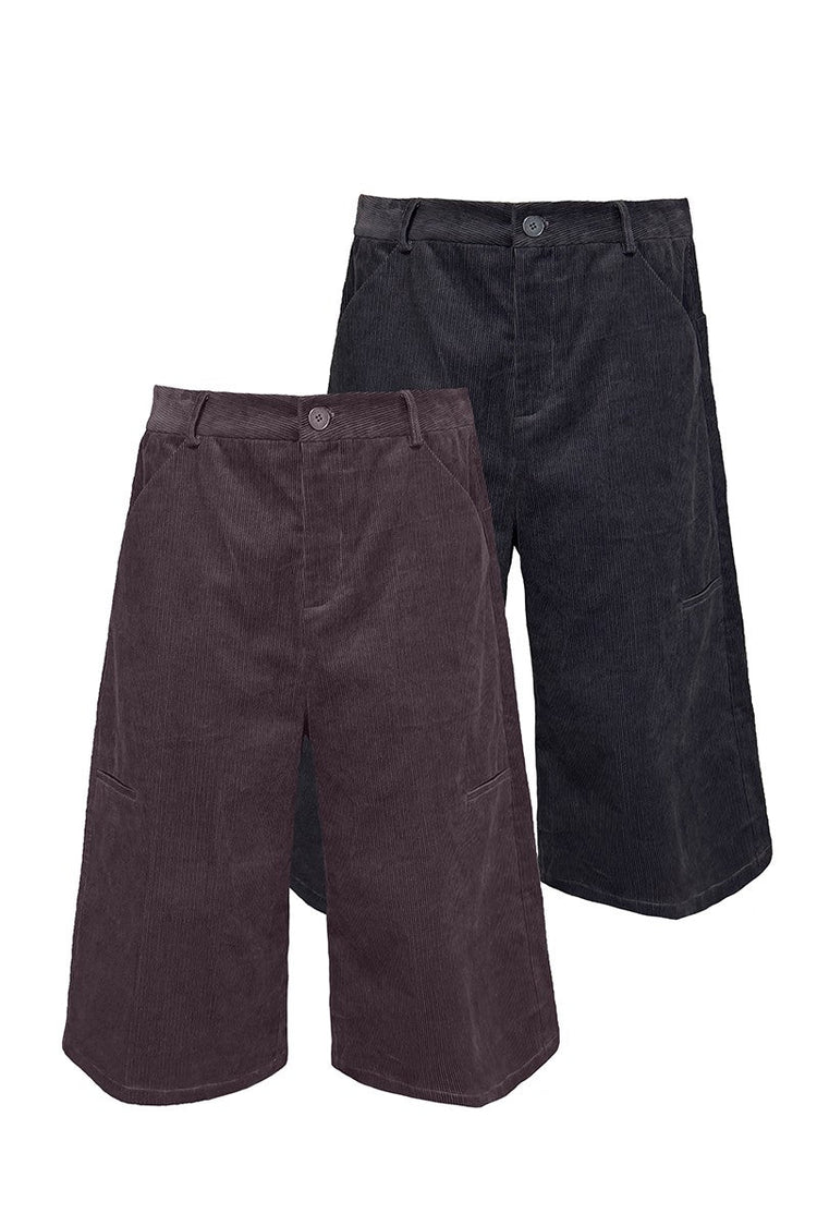 Corduroy Stripe Capri Shorts — JCAESAR