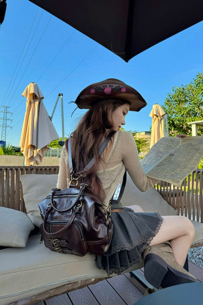Convertible Waxed Leather Tote