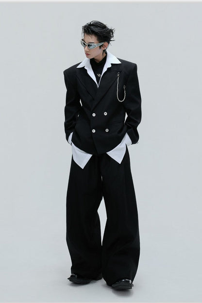 Striped Cinched Waist Trousers