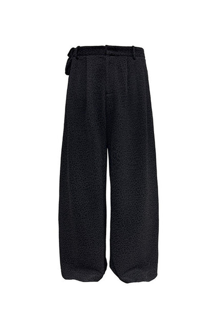 Pleated Jacquard Camo Trousers