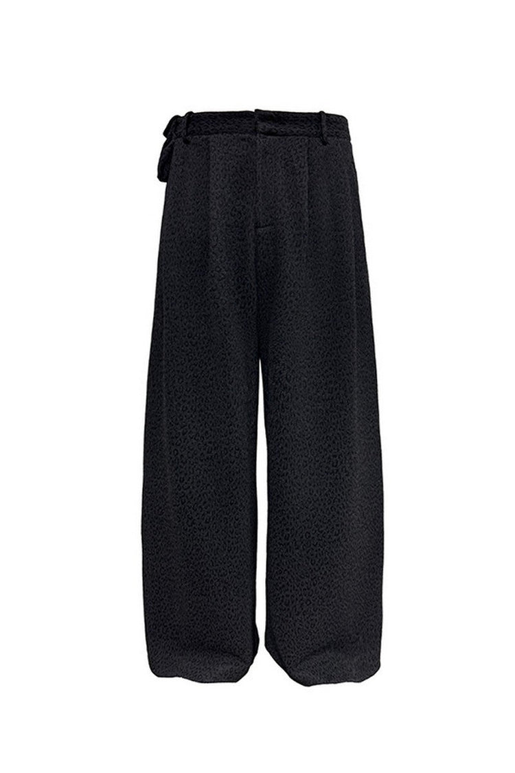 Pleated Jacquard Camo Trousers