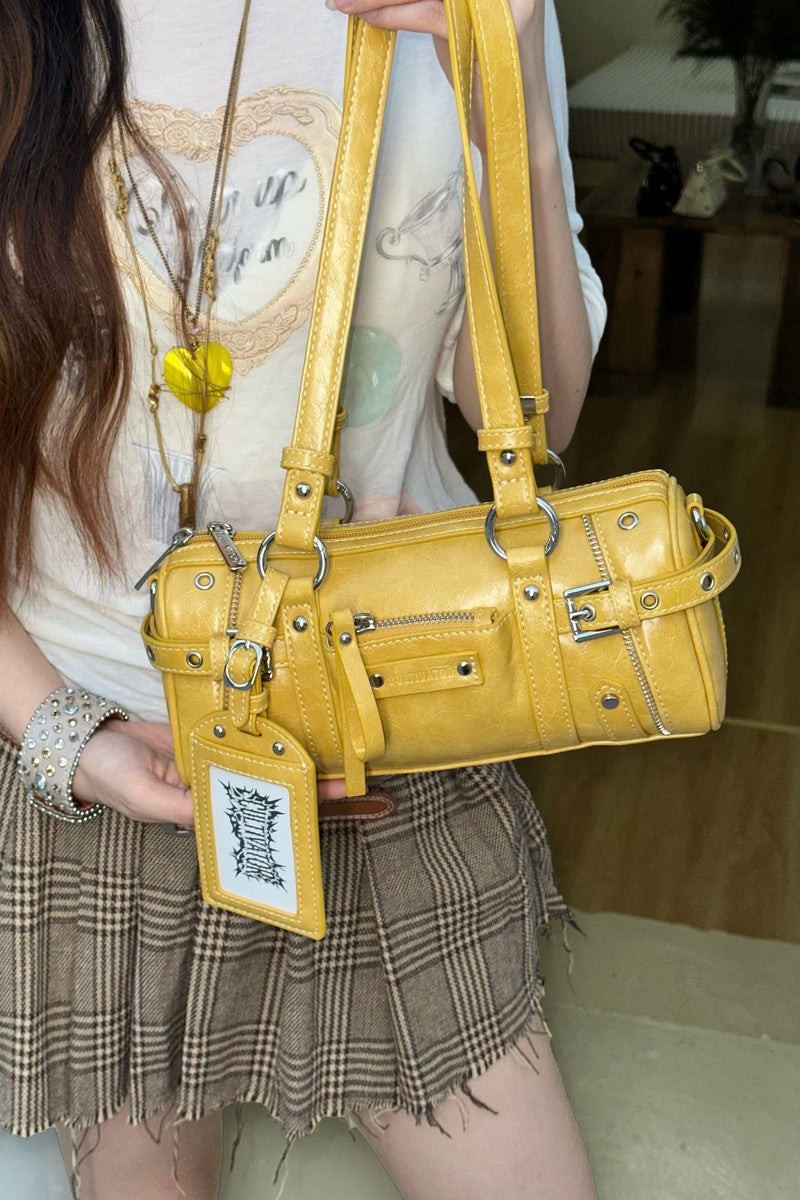 Y2K Biker Baguette Bag
