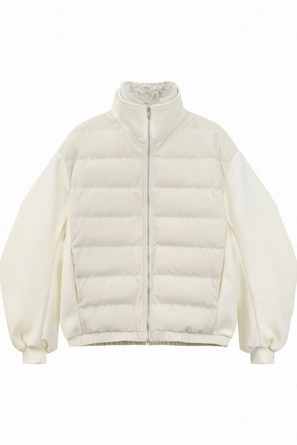 Fur Collar PU Puffer Jacket