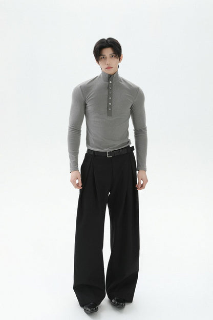Thermal Fitted Henley Long Sleeve Tee