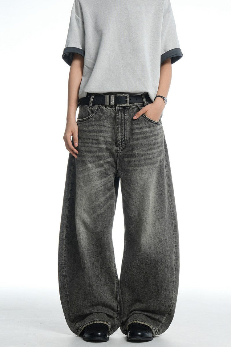 Whiskered Black Gold Jeans — Trenqor Basics — view 3