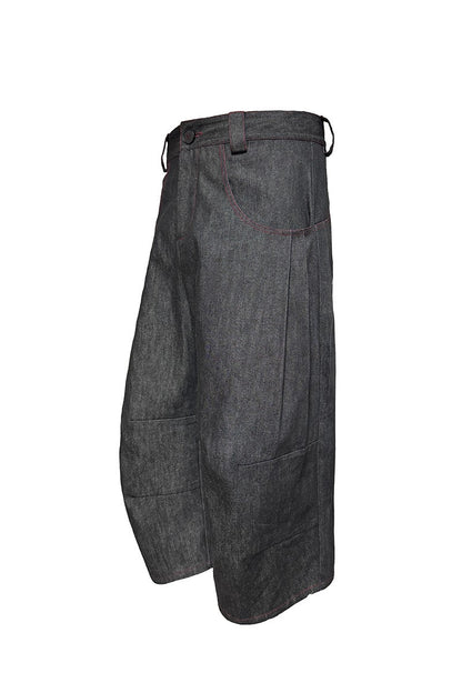 Pleated Raw Denim Jorts