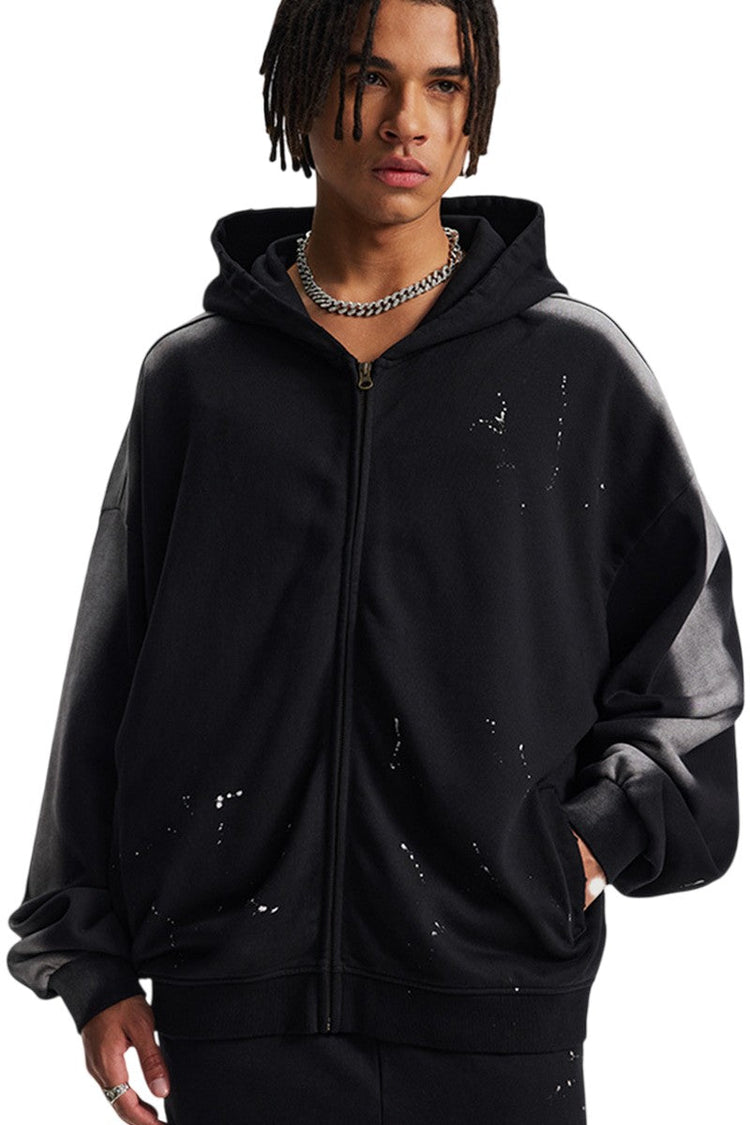 Spray Paint Graffiti Zip Hoodie — Trenqor Basics — view 2