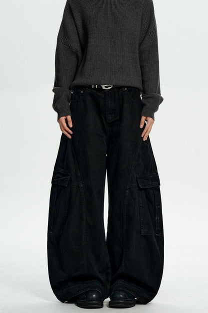 Brown Deconstructed Cargo Pants