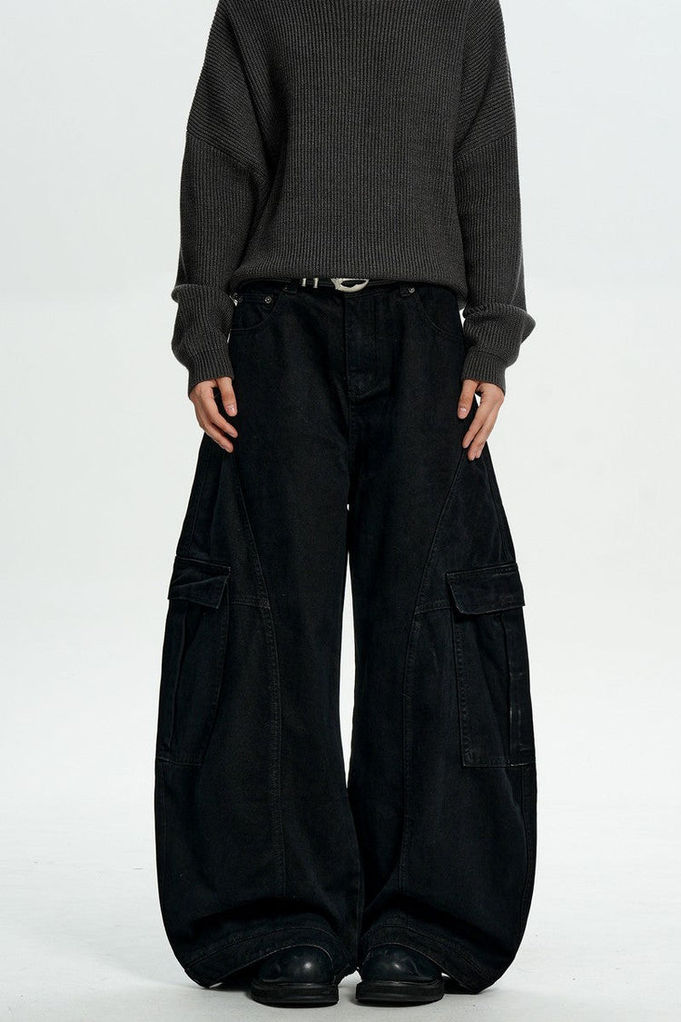 Brown Deconstructed Cargo Pants — Trenqor Basics — view 3