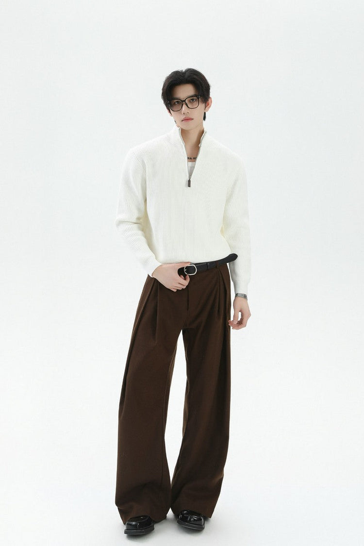 Heavyweight Half Zip Knit Sweater — Turntide — view 2
