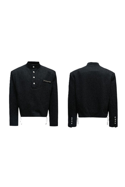 Textured Pearl Button Jacket