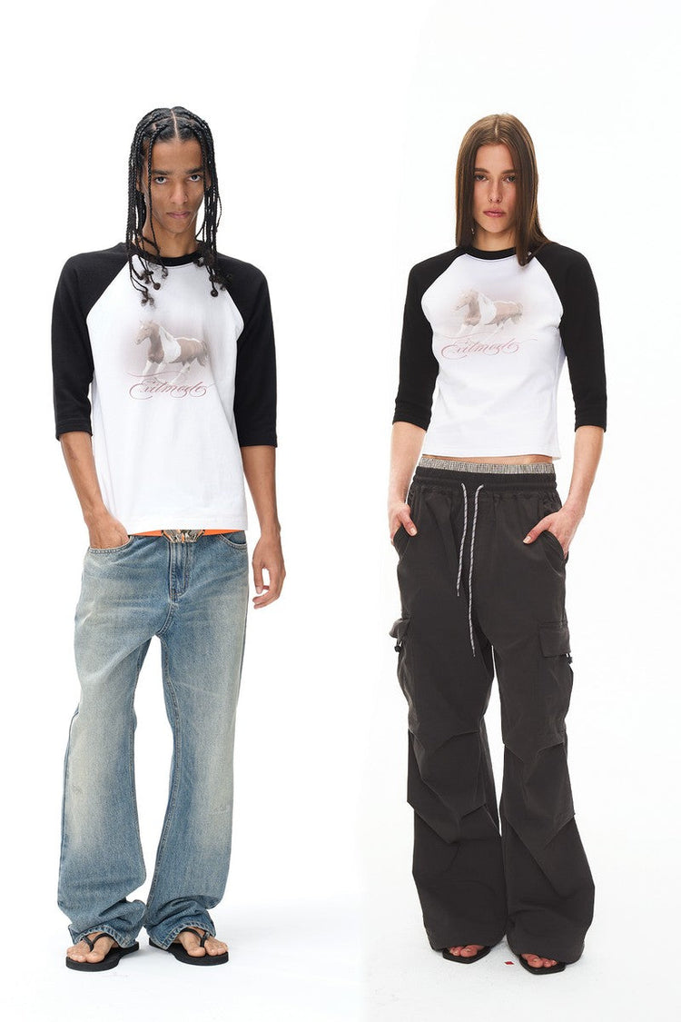 Waffle Three Quarter Raglan Tee — Blind/No Plan — view 6
