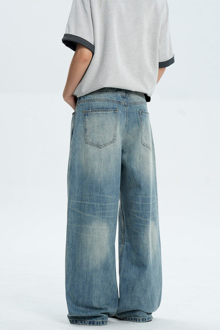 Straight Leg Blue Jeans — Trenqor Basics — view 3