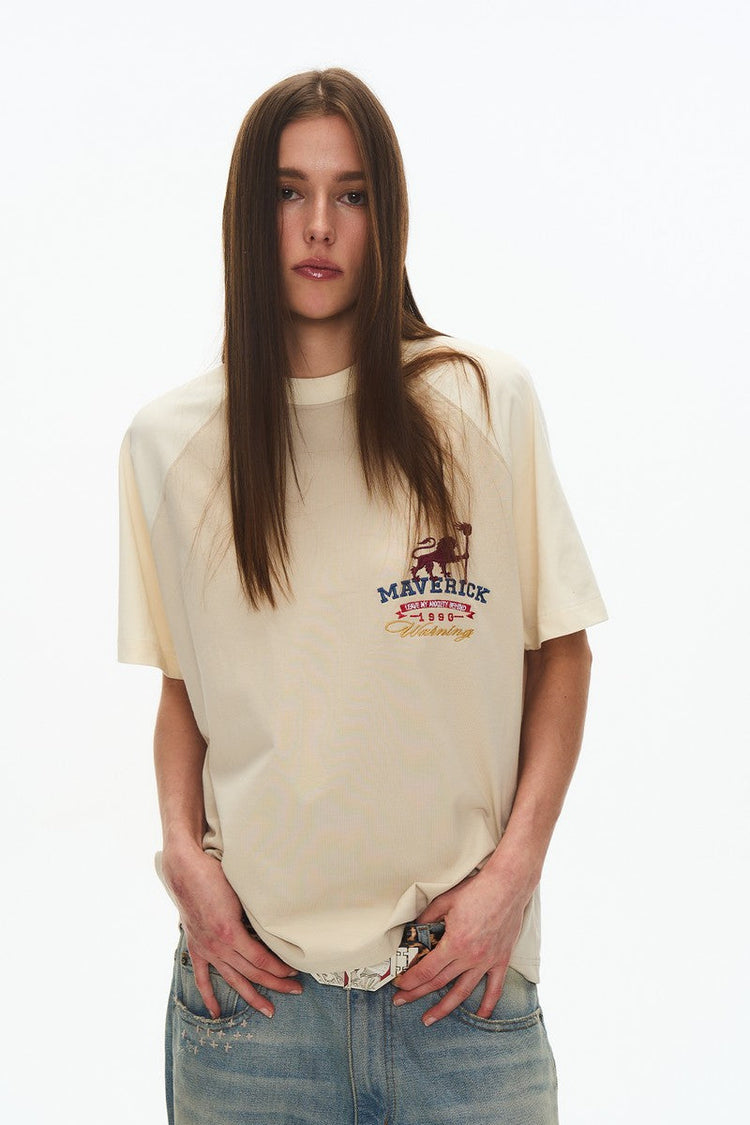 Letter Print Raglan Tee — Blind/No Plan — view 2