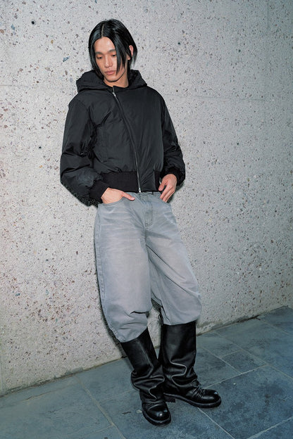 Wrinkled Leather Tube Boots
