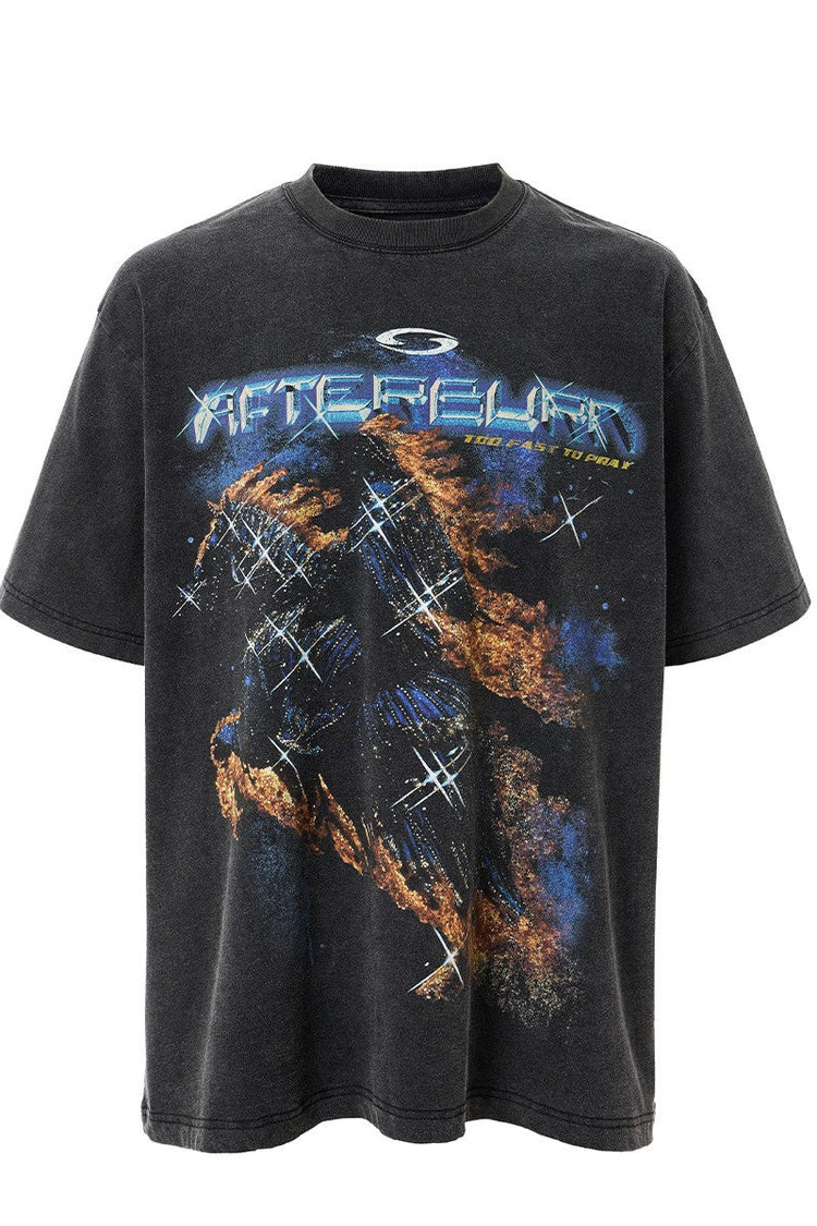 Distressed Washed Graphic T Shirt — F2CE — view 5
