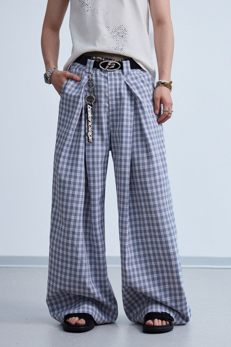 Pleated Plaid Wide Pants — PeopleStyle — view 5
