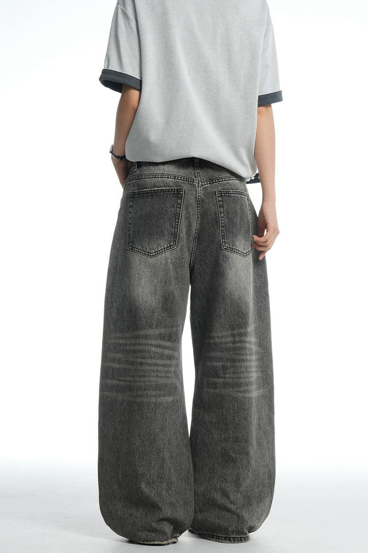 Whiskered Black Gold Jeans — Trenqor Basics — view 4