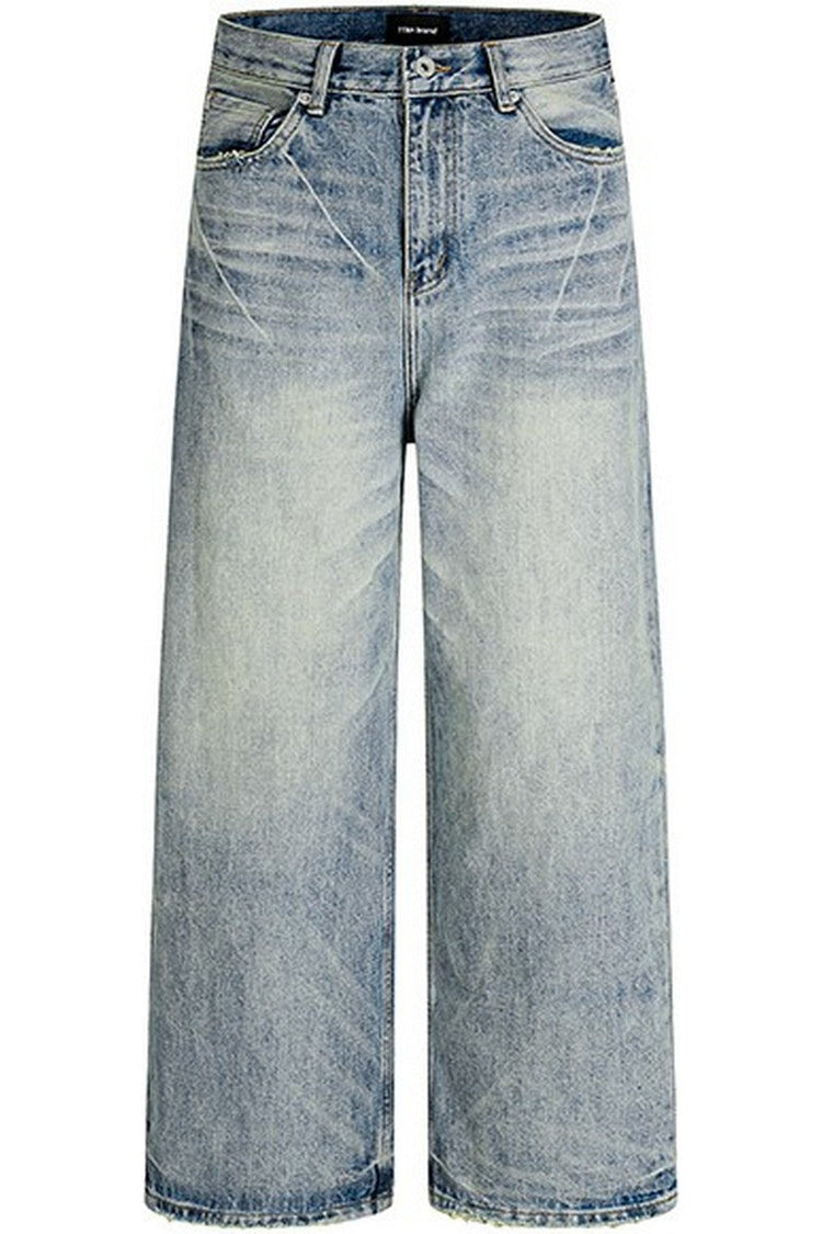 Whiskered Cleanfit Baggy Jeans — Trenqor Basics — view 6