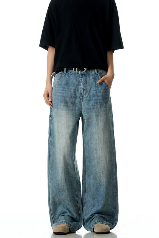 Bamboo Texture Straight Jeans