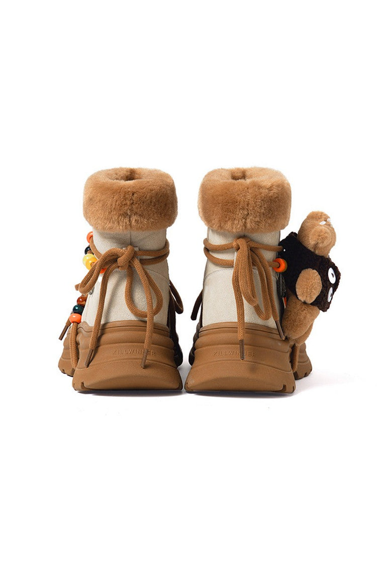 Khaki Chunky Snow Boots — Killwinner — view 2