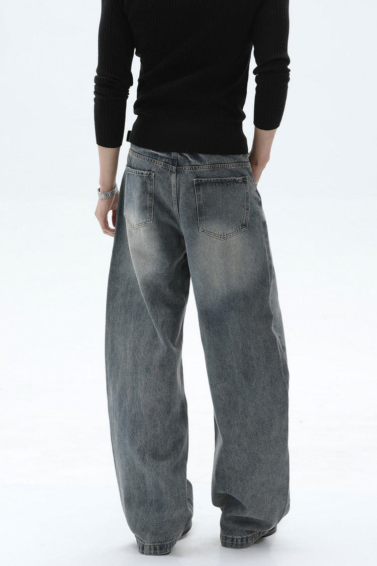 Washed Deconstructed Wide Leg Jeans — Turntide — view 2