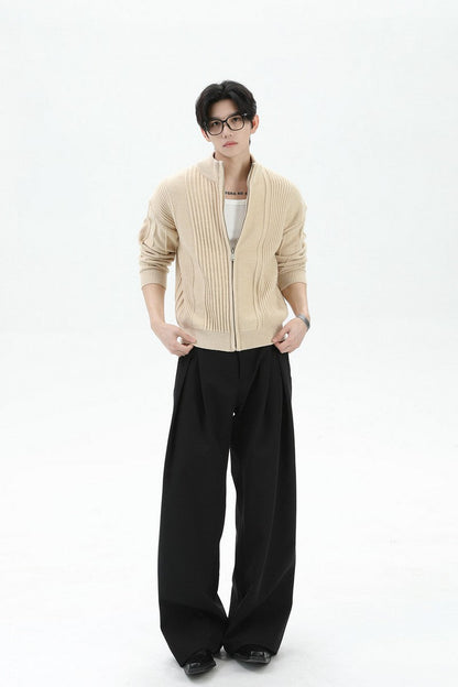 Heavyweight Ribbed Knit Cardigan