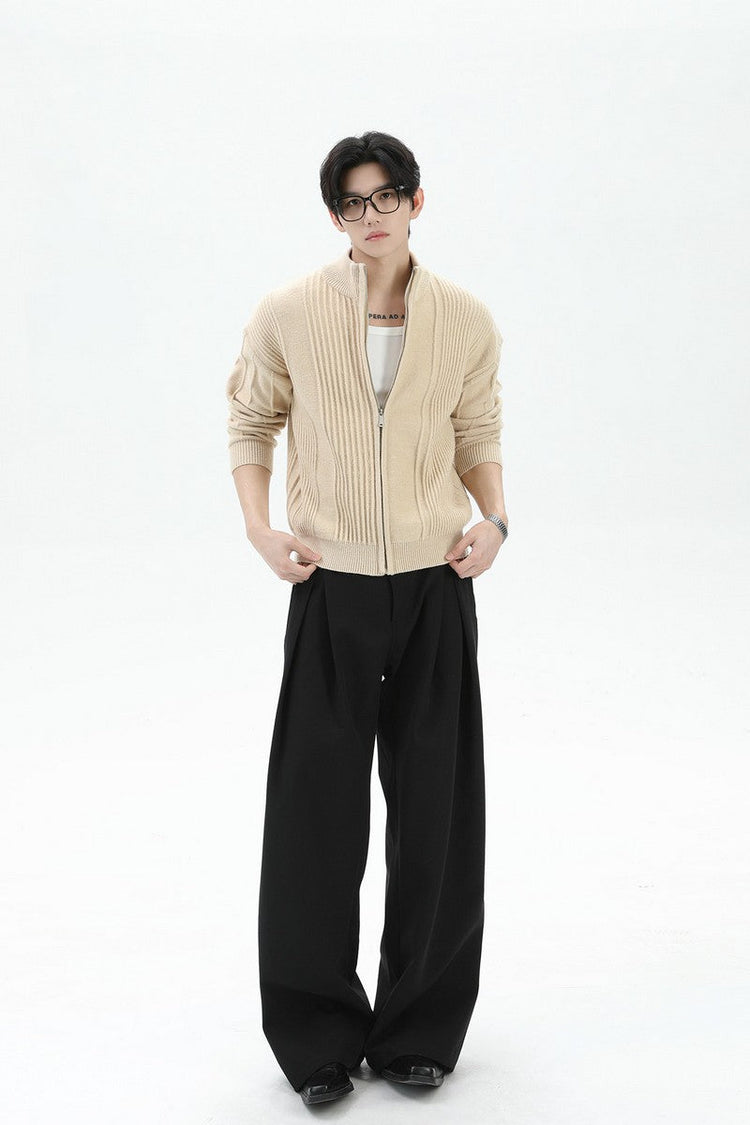 Heavyweight Ribbed Knit Cardigan — Turntide — view 2