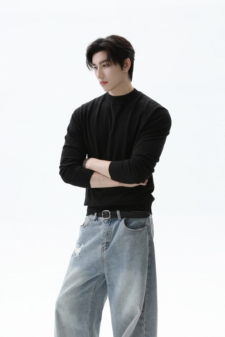 Modal Blend Slim Fit Knit Sweater